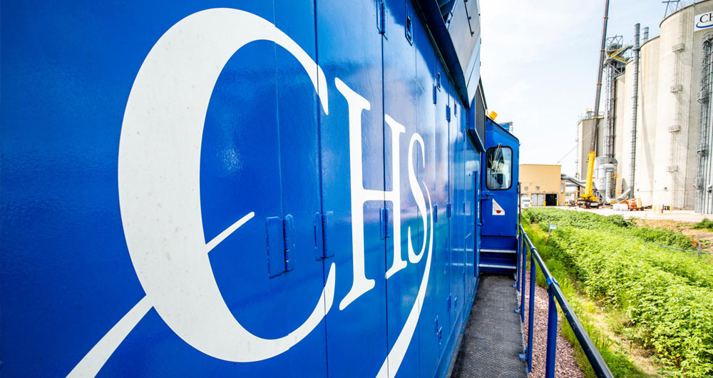 blue train with chs logo